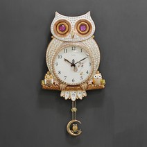 저소음 제이 부엉이 추시계 kjco081 + 건전지, 골드