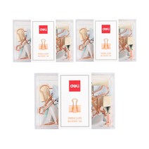 델리 골드 더블클립 집게 20p + 보관함 세트 C78200LF 파스텔, 5호(19 x 37 mm), 3세트