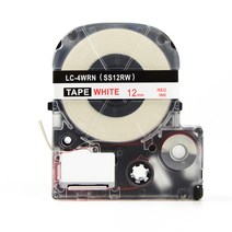 모든잉크샵 엡손 12mm SS12R 호환 라벨테이프, 흰색바탕 + 빨강글씨
