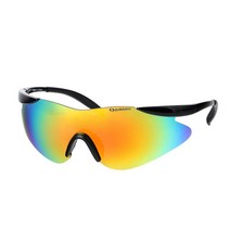 오클랜즈 스포츠 편광 선글라스 Q340 + 극세사클리너 랜덤발송 + 케이스 랜덤발송, 블랙(프레임) + 레드밀러(편광렌즈)