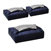 통샵 실크 겹 보자기 70 x 70 cm, 딥네이비 + 아이보리(105), 3개