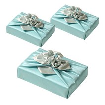 통샵 실크 겹 보자기 90 x 90 cm, 파스텔블루 + 아이보리(113), 3개