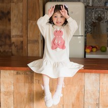 라라아망 여아용 폼폼토끼 원피스