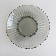 코지테이블 골드라인 크리스탈 유리 접시, 그레이, 1개