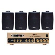매장용 앰프 4채널 AR408 + 스피커 블랙 E-405 400W 4p