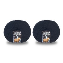 미소털실 뉴애니울 뜨개실 50g x 2p, 6025 블랙, 180m