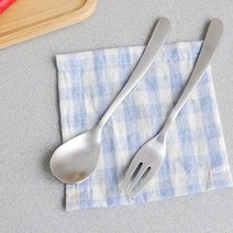 스텐 디저트 스푼 + 포크 세트, 5세트, 스푼 5p + 포크 5p