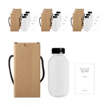 버블밀크티 병 450ml + 검정캡 + 심플한글밀크티S 병라벨 스티커 + 박스, 10세트