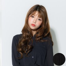 픽앤웨어 4피스 가발 웨이브 똑딱이 붙임머리, 내츄럴 블랙, 1세트