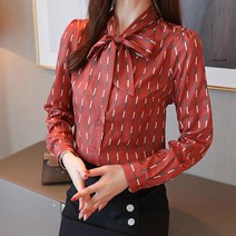 루나걸 코르크 리본 블라우스
