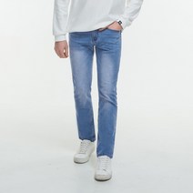 진마니아 남성용 연청 빈티지 워싱 베이직핏 스판 일자진 MJU-656