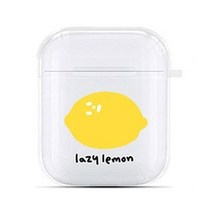 에어팟 2세대 고리형 클리어 케이스, 게으른 레몬