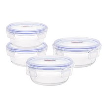 오븐락 내열유리 원형 밀폐용기 2종 실속세트, 1세트, 원형용기 1호 400ml x 2p + 2호 620ml x 2p