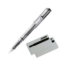 LAMY 비스타 만년필 + 잉크 카트리지 2p 세트, EF, 투명