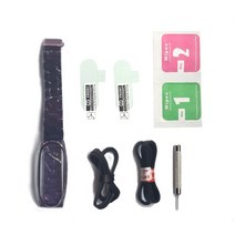 뽀마 미밴드4 호환 메탈스트랩 + 스크래치 방지필름 2p + 조절기, 퍼플(스트랩), 1세트