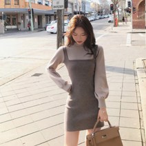 메이킹유 마주 숏 긴팔 원피스 6613-1