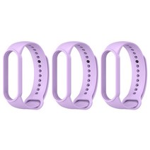뽀마 샤오미 미밴드5/6 전용 호환 컬러 스트랩, 바이올렛, 3개