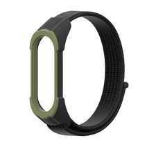 구디푸디 샤오미 미밴드3/4 나일론 TPU 스트랩, 카키블랙 + 블랙, 1개
