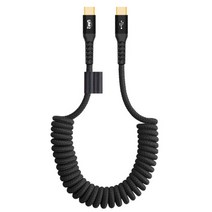 유엠투 C타입 PD고속 충전 C to C 스프링 케이블 UMCA-SCC100W, 블랙, 1개, 1.2m