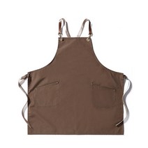 아리코 클래식 모던 캔버스 앞치마, 브라운, 1개