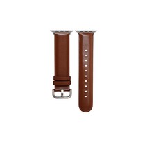 비쉐르 무지 라운드 애플워치 1 레더 밴드 스트랩 42mm, 브라운, 1개