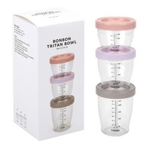 데일리라이크 봉봉 트라이탄 볼 이유식 보관용기 130ml + 180ml + 240ml, 스트로베리, 라벤더, 코코아, 1세트