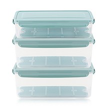 제오닉 나누담 직사각 물받이 밀폐용기 1700ml + 3000ml x 2p 세트, 1세트