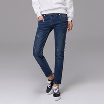 진마니아 여성용 이중직 기모 스판 아치 요크 배기 청바지 CM9W02