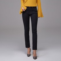 진마니아 여성용 이중직 기모 스판 일자 청바지 CM9W04