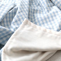 화모 클래식체크 벨로아 유아 블랭킷, 블루