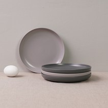 보울보울 볼볼홈파티 디저트 플레이트 세트, 1세트, 플레이트 18cm 애쉬그레이 2p + 차콜그레이 2p