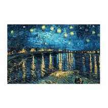 고흐 아를 론강의 별이 빛나는 밤 보석십자수 키트 80 x 58 cm, 혼합색상, 1세트