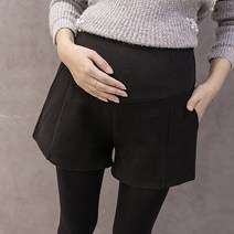 MARKET A 심플 데일리 임부용 모직 반바지