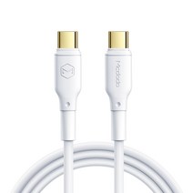맥도도 100W C타입 to C타입 PD 고속충전 TPE 케이블 2m, 화이트, 1개