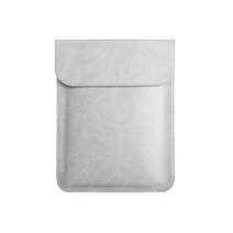 아리코 세로형 방수 슬리브 PU 맥북 가죽 파우치, 그레이