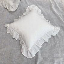 리치프릴 워싱면 방석커버, 화이트