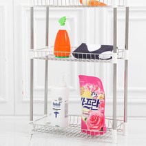참생활 스테인리스 사각 욕실 선반 높은형 3단, 혼합색상, 1개