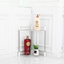 참생활 스테인리스 코너 욕실 선반 높은형 2단, 혼합색상, 1개