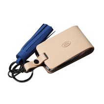 랜드로버 디스커버리 5 신형 및 동일 스마트키 케이스 ZLA02, 테닝베이지(케이스) + 마린블루(태슬), 1개