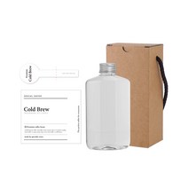 라운드납작 페트병 250ml + 알루미늄 실버 C캡 + 용기스티커 클래식콜드브루 + 캡봉인스티커 + 호환박스, 10세트