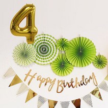 생일파티용품 생일파티세트 4, 그린, 1세트