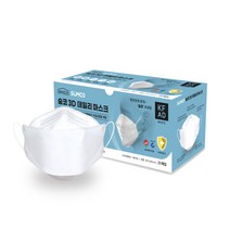 숨코 3D 데일리 황사방역용 마스크 대형플러스 KF AD 화이트, 25매입, 1개