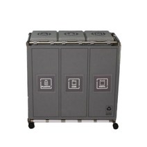 편리한 비닐교체식 가정용 재활용 분리수거함 커버형, 그레이, 1개