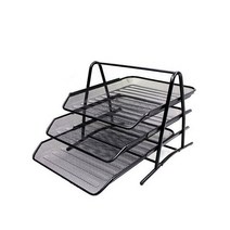 깔끔한 책상정리 3단 스틸 서류정리대, 블랙