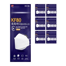 톡톡버디 황사마스크 흰색 대형 KF80, 50개, 1개입
