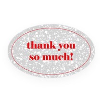 컬러드롭 땡큐쏘머치 타원형 포장 스티커, 그레이, 120개