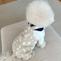 바이담수미 반려동물 꽃멜빵 바지, 베이지