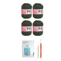 올리오 봉봉 네트백 뜨개질 DIY 패키지, 1세트, 715 딥카키(실), 랜덤발송(코바늘)