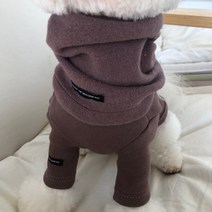 매그독 강아지 크루 기모 티셔츠, 브라운