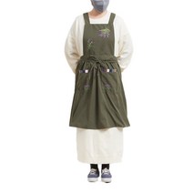 코코면 라벤더 전통 한복 앞치마, 카키색, 1개